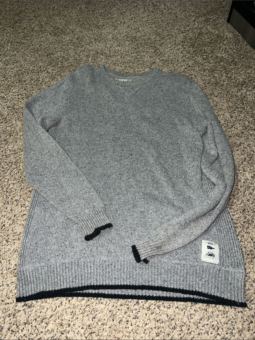 Vans Gray Crewneck Sweater with Black Accents